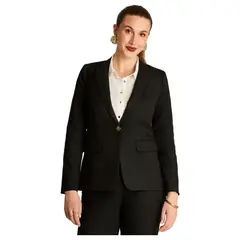LORENZO DI PONTTI - Blazer Negro Clásico con Bolsillos y Solapa