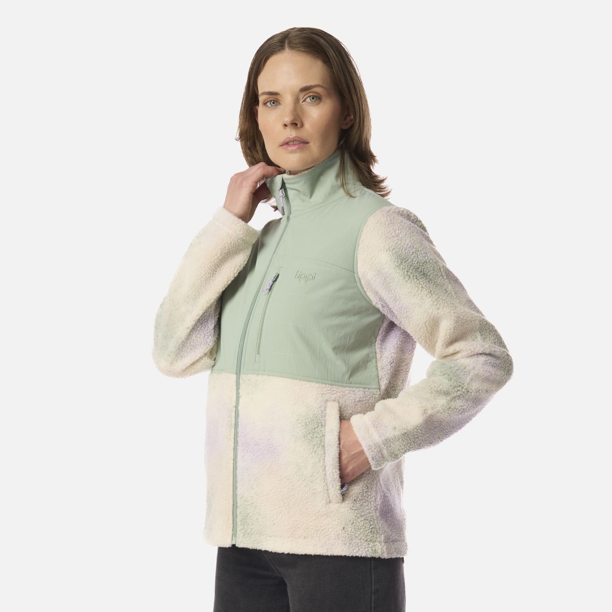 LIPPI - Polar Mujer Glaciar Sherpa-Pro Jacket Print Jade Lippi