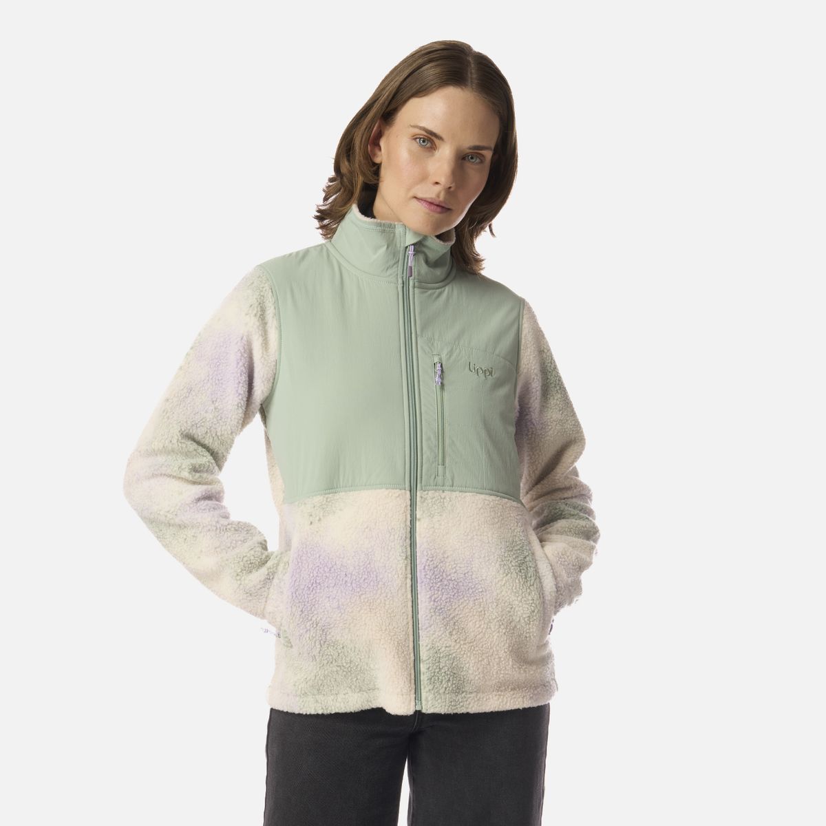 LIPPI - Polar Mujer Glaciar Sherpa-Pro Jacket Print Jade Lippi