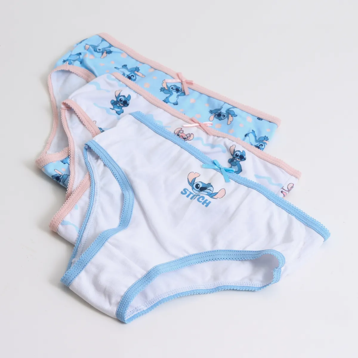 DISNEY - Tripack Calzón Niña Full Print Lilo & Stitch Celeste Disney