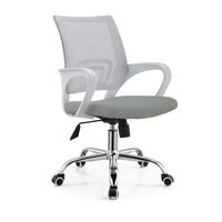 Silla de escritorio ergonómica con tapizado de malla gris blanca