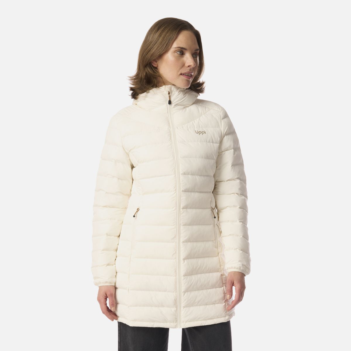 LIPPI - Chaqueta Mujer Snowmass Long Steam-pro Hoody Jacket Crema Lippi