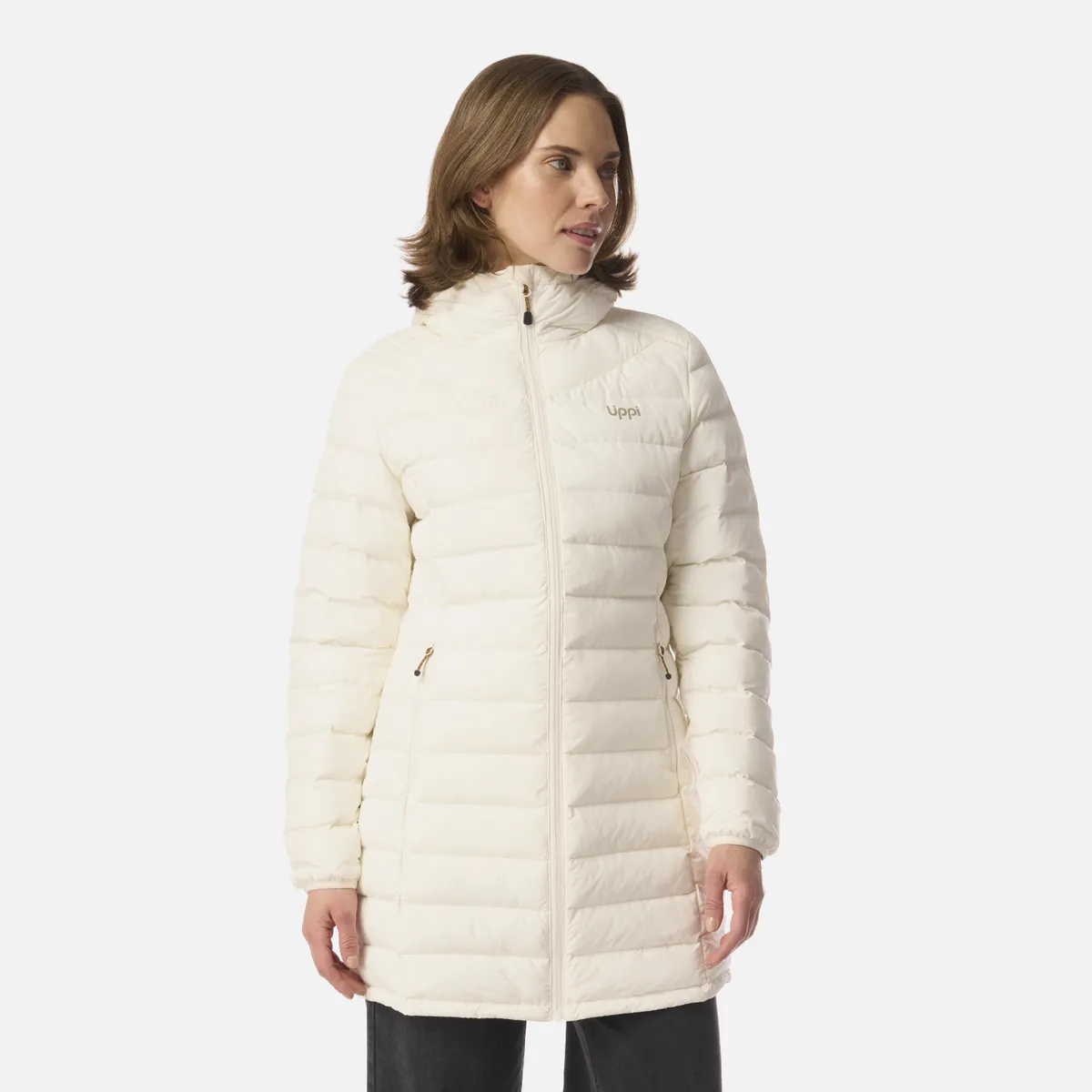 LIPPI - Chaqueta Mujer Snowmass Long Steam-pro Hoody Jacket Crema Lippi