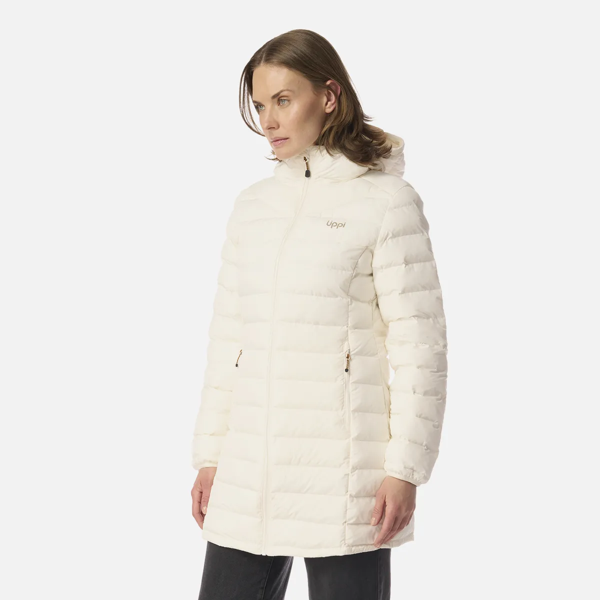 LIPPI - Chaqueta Mujer Snowmass Long Steam-pro Hoody Jacket Crema Lippi