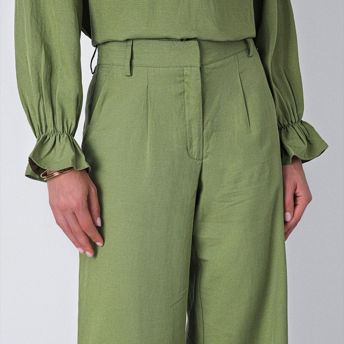 RAINDOOR - Pantalón recto verde Mujer Raindoor