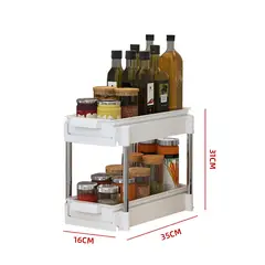 GENERICO - Estante Organizador Cocina 2 Niveles Con Cajones Uso Hogar