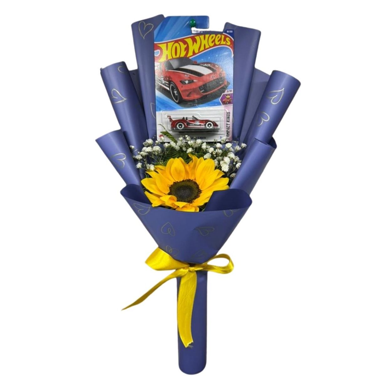 GENERICO - Bouquet de 1 Girasol y 1 Carrito Hot Wheels
