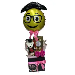 GENERICO - Box de Graduación Rosas eternas, Bombones Ferrero Rocher y Globo