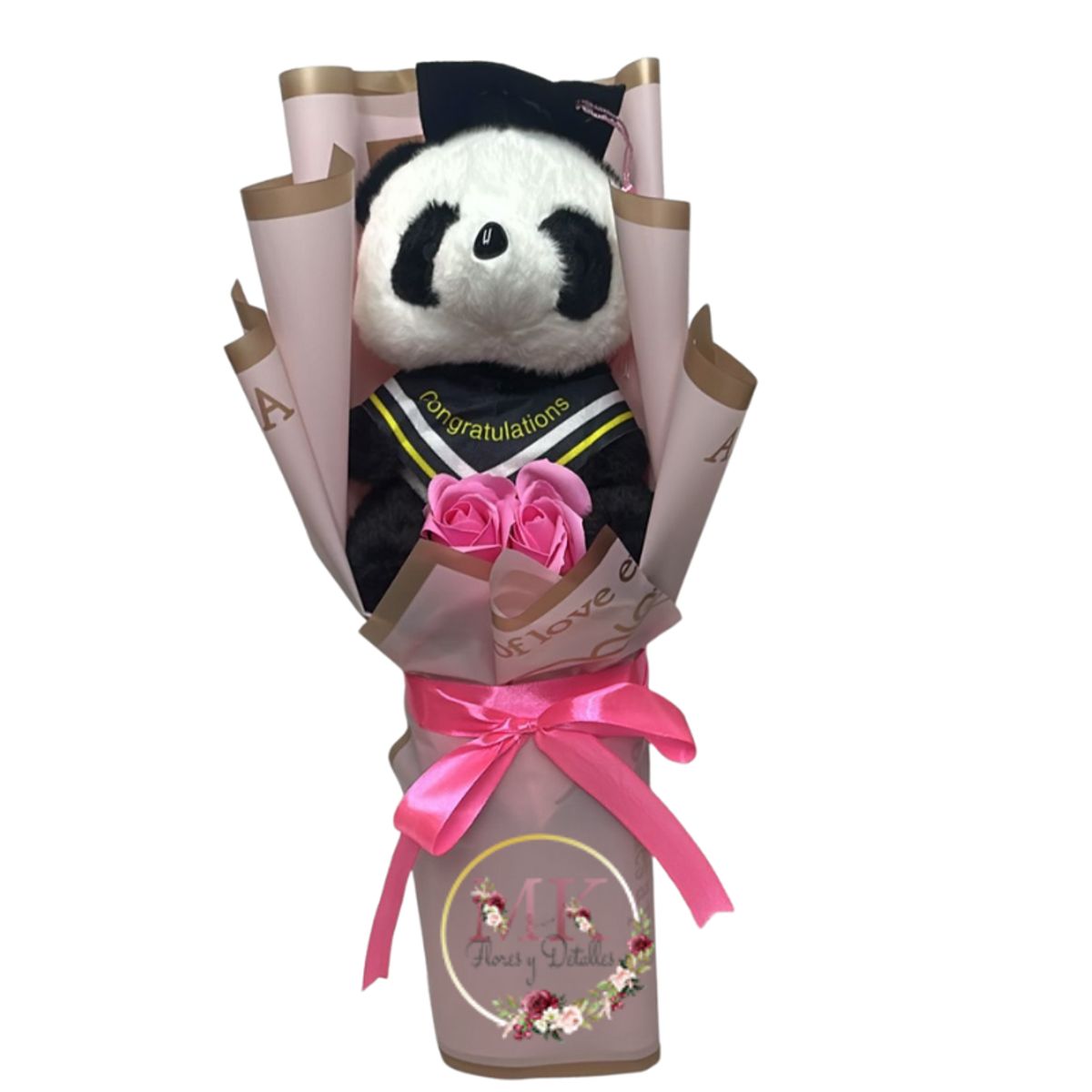 GENERICO - Peluche de Graduación de 20cm y Rosas Eternas