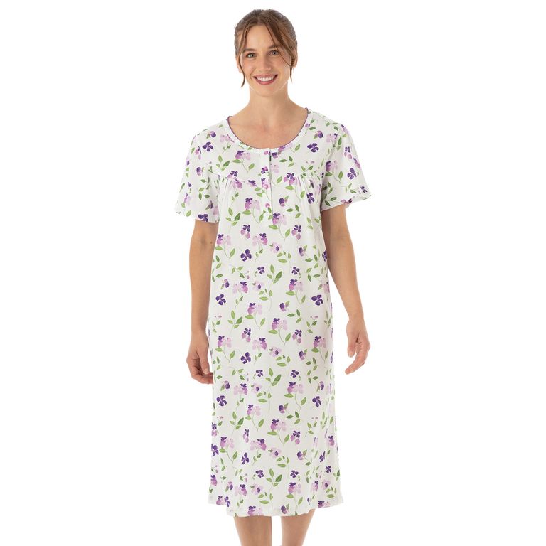 COD 728 CAMISA ALGODON ESTAMPADO MANGA CORTA Lila S
