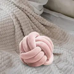 GENERICO - Cojín o Almohada De Bola Con nudo Color Rosa.