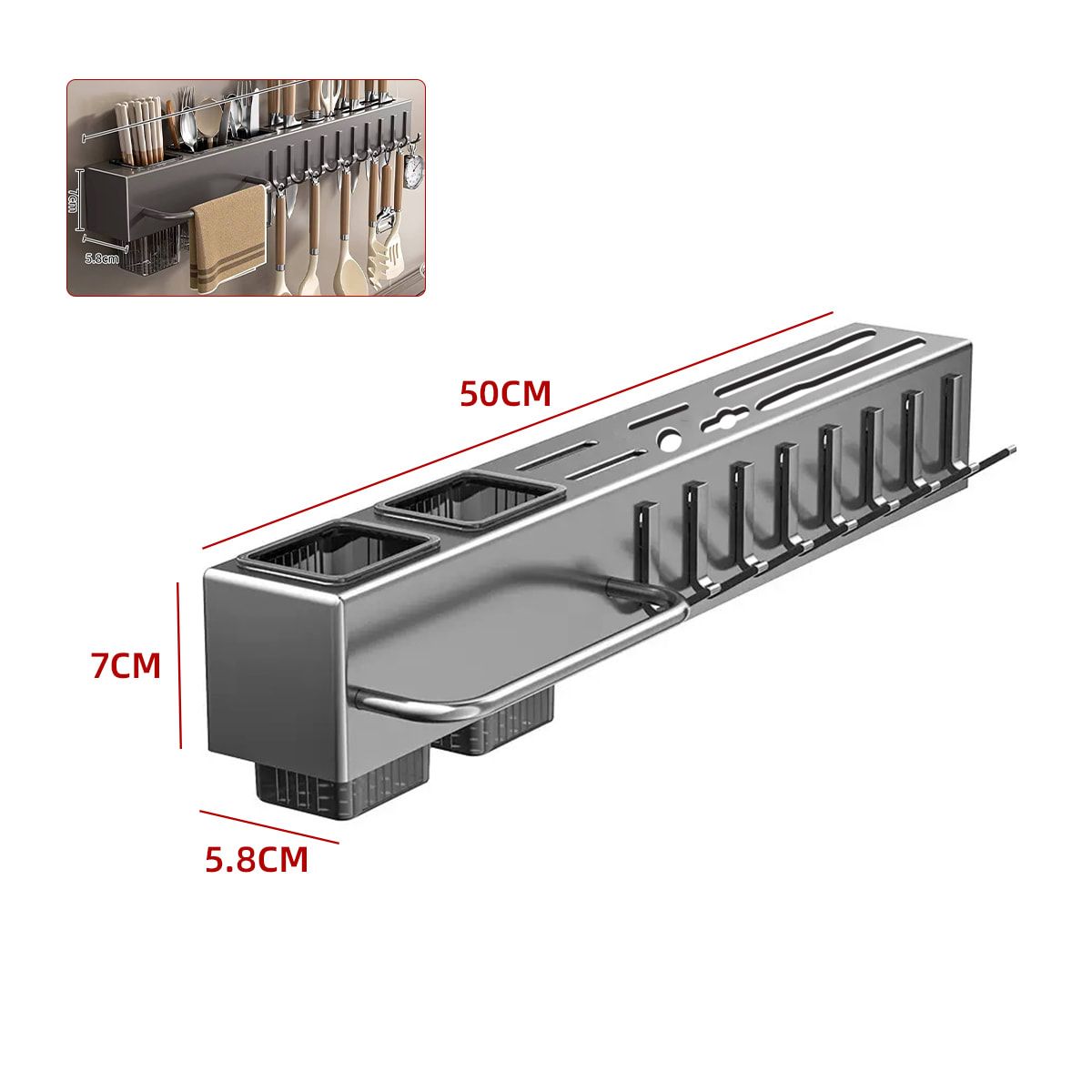 GENERICO - Estante Organizador Cocina Multifuncional Para Muro 50 Cm