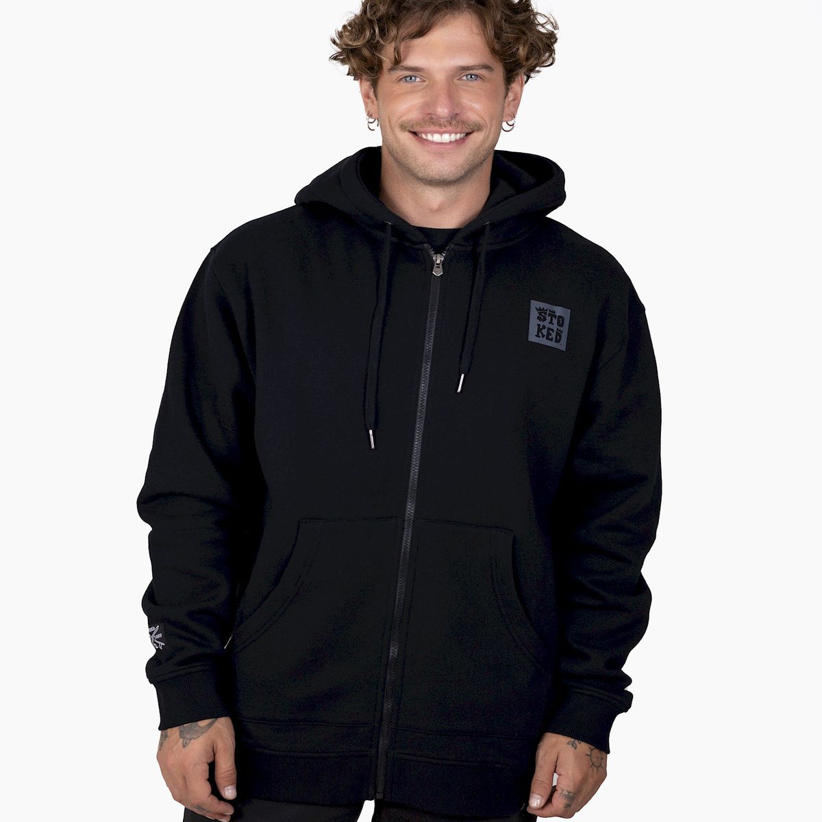 STOKED - Poleron Hombre Stoked Slab Negro