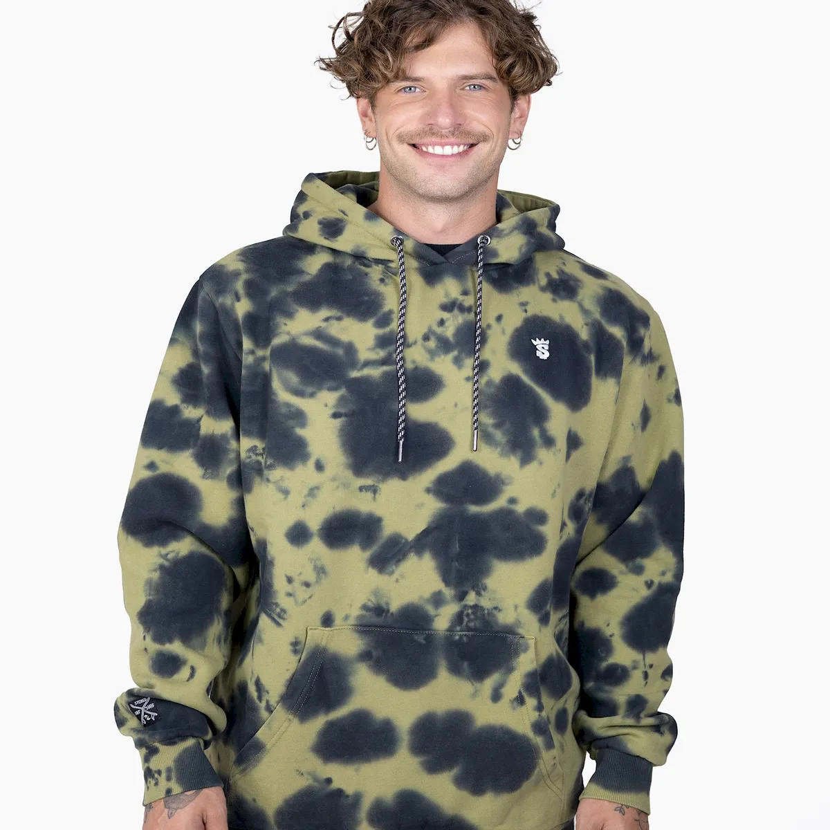 STOKED - Poleron Hombre Stoked Tie Dye Verde