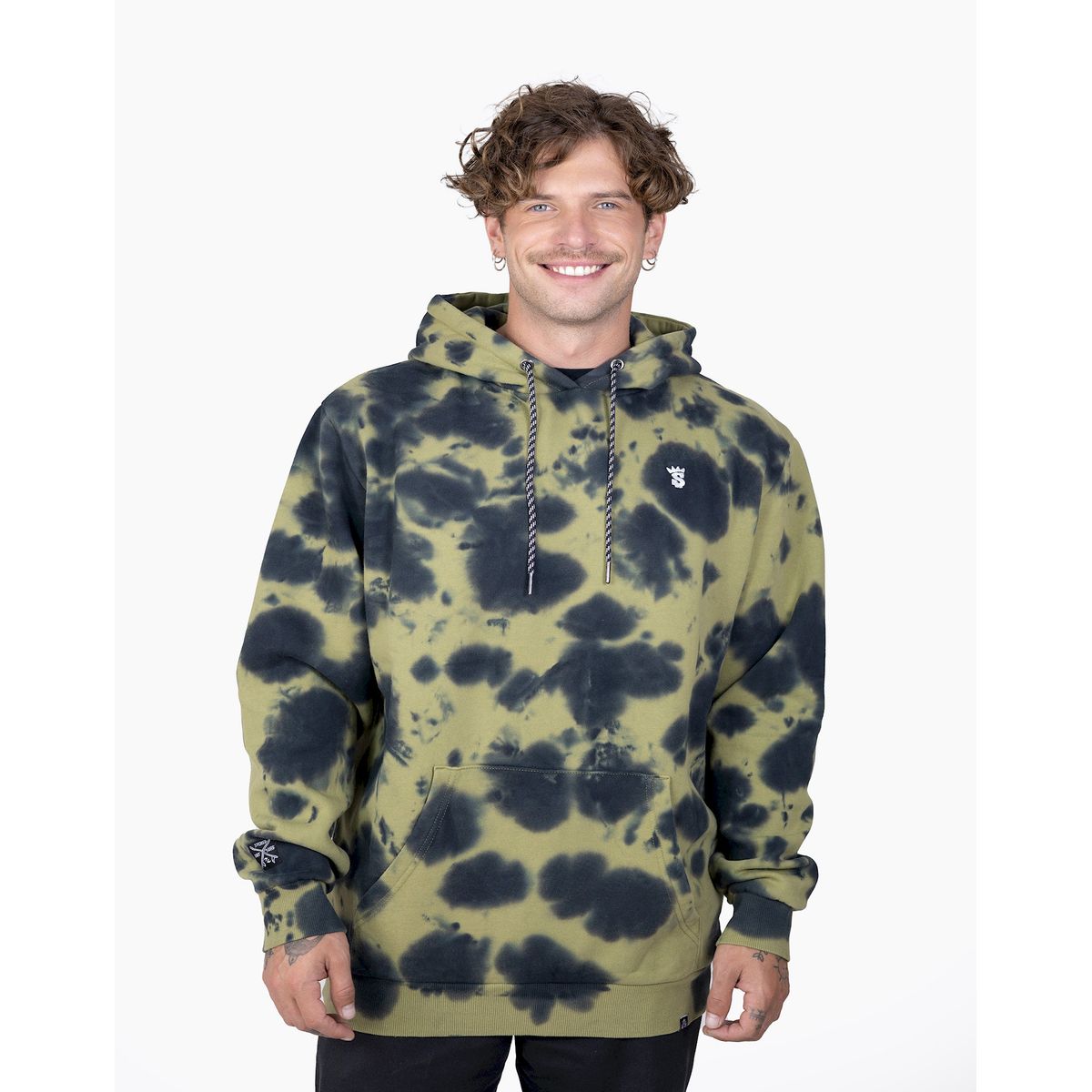 STOKED - Poleron Hombre Stoked Tie Dye Verde