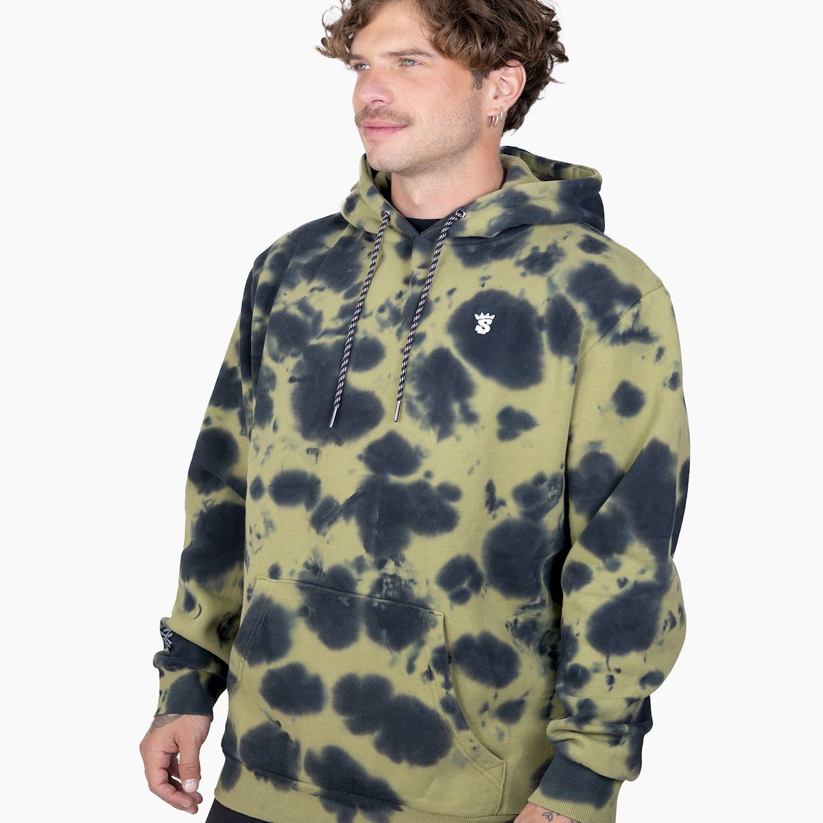 STOKED - Poleron Hombre Stoked Tie Dye Verde