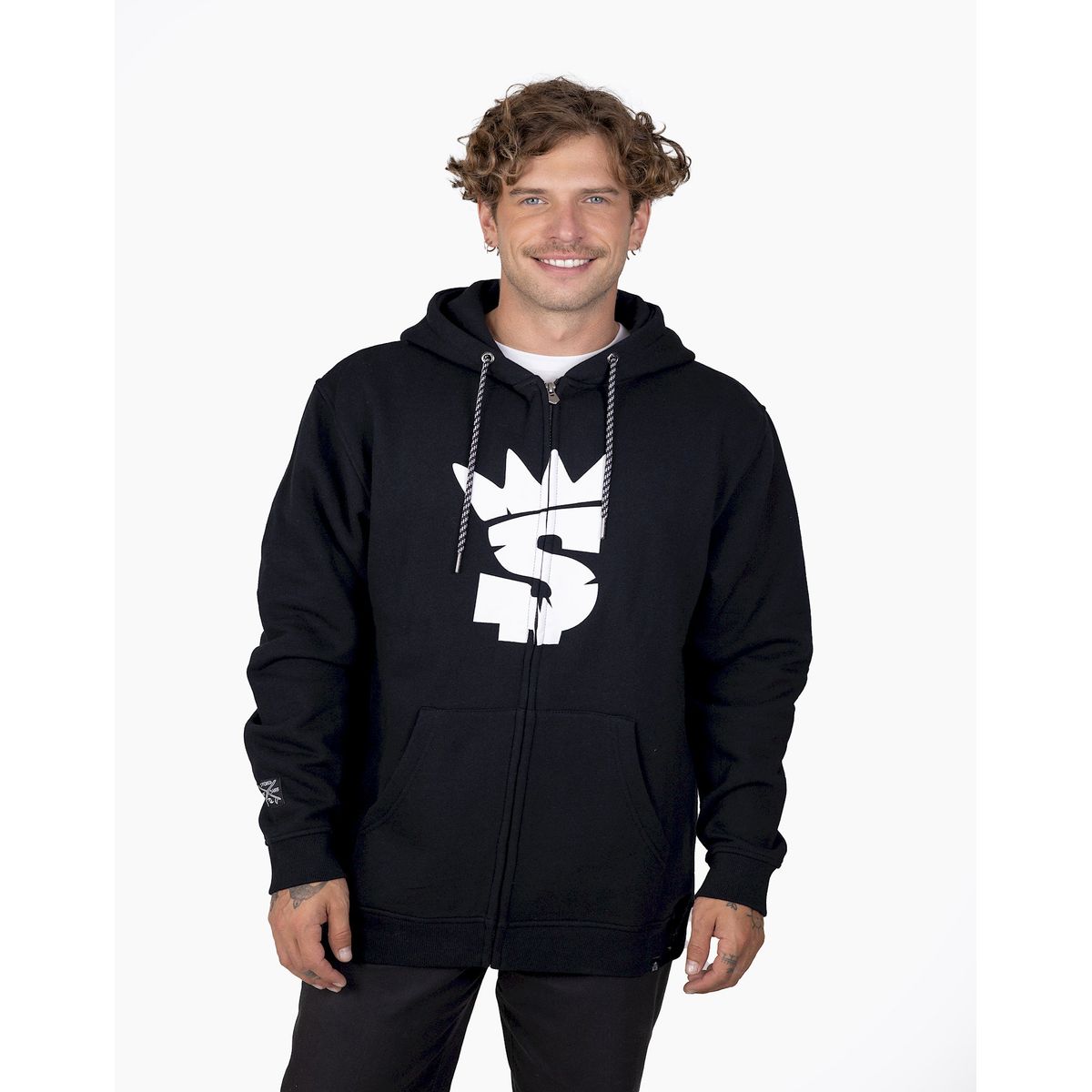STOKED - Poleron Hombre Surf Negro Stoked
