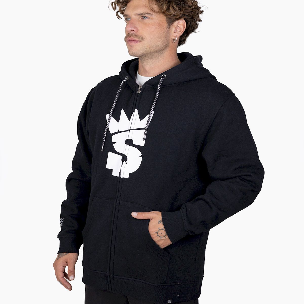 STOKED - Poleron Hombre Surf Negro Stoked