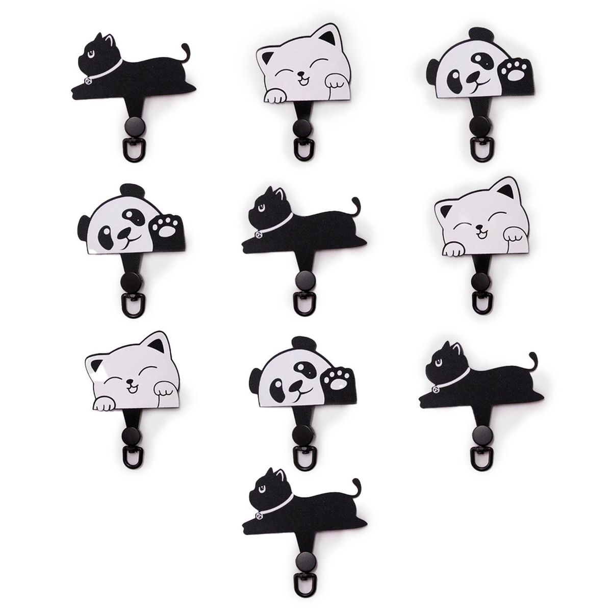 GENERICO - Pack 10 gancho adaptadores para correa strap celular animales cute