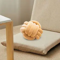 GENERICO - Cojín o Almohada De Bola Con nudo Color Ocre