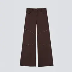 RAINDOOR - Pantalón corte tachas café Mujer