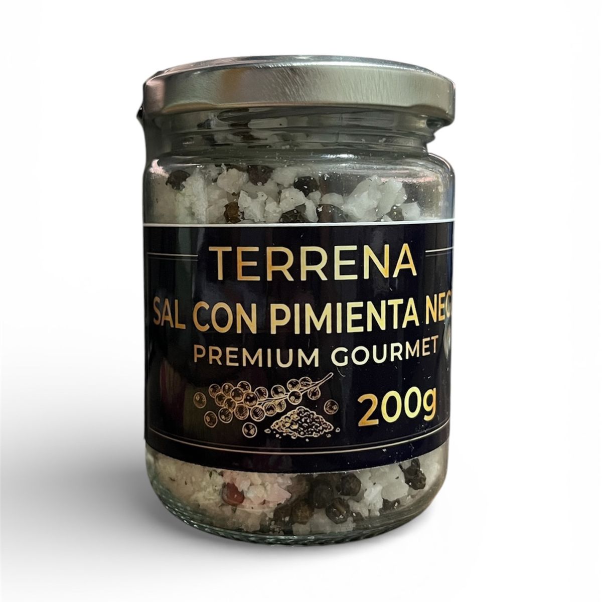 GENERICO - Sal de Mar Terrena Premium con pimienta negra de 200 gramos