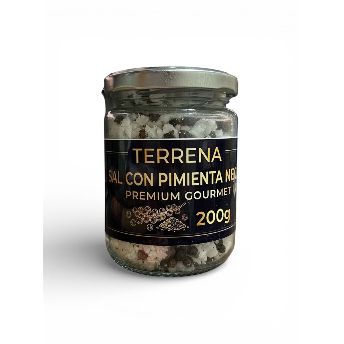GENERICO - Sal de Mar Terrena Premium con pimienta negra de 200 gramos