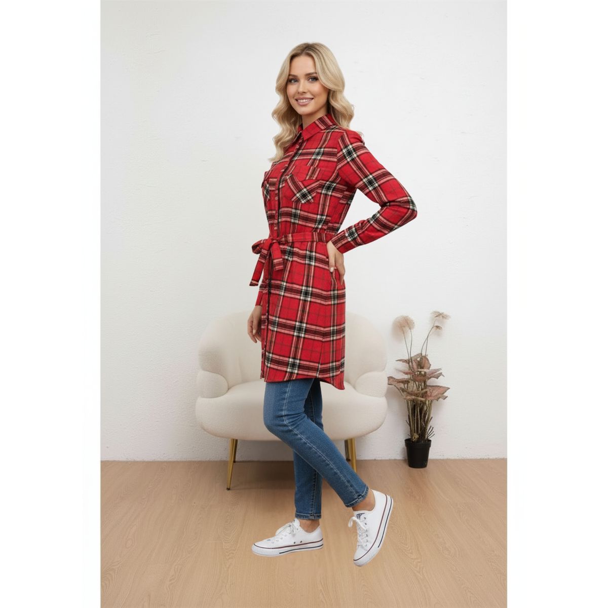 LIKE SHOP - Camisa Leñadora Mujer Blusón Manga Larga Gruesa Botones A1653