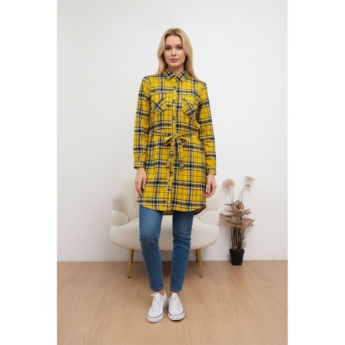 LIKE SHOP - Camisa Leñadora Mujer Blusón Manga Larga Gruesa Botones A1653