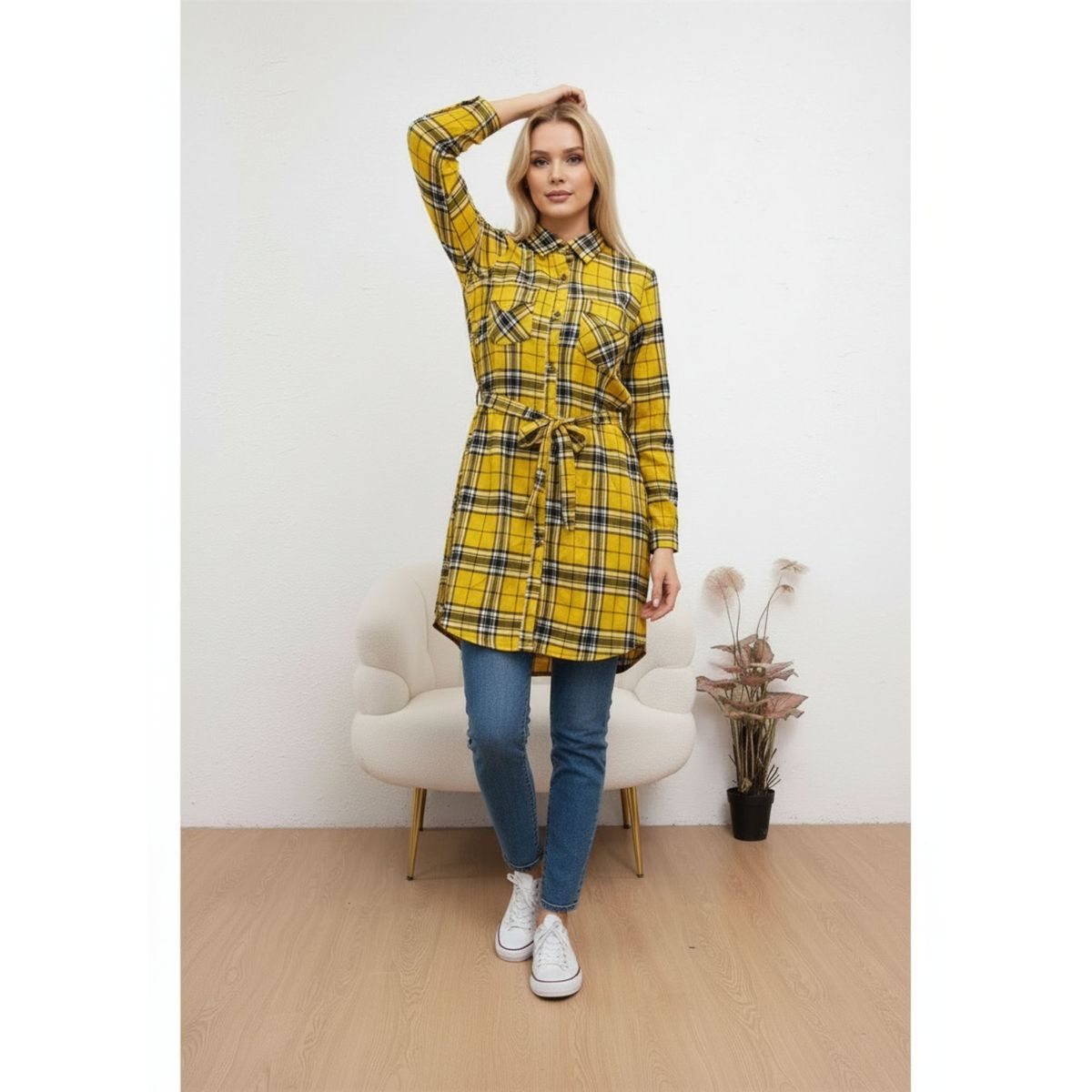 LIKE SHOP - Camisa Leñadora Mujer Blusón Manga Larga Gruesa Botones A1653