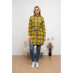 LIKE SHOP - Camisa Leñadora Mujer Blusón Manga Larga Gruesa Botones A1653