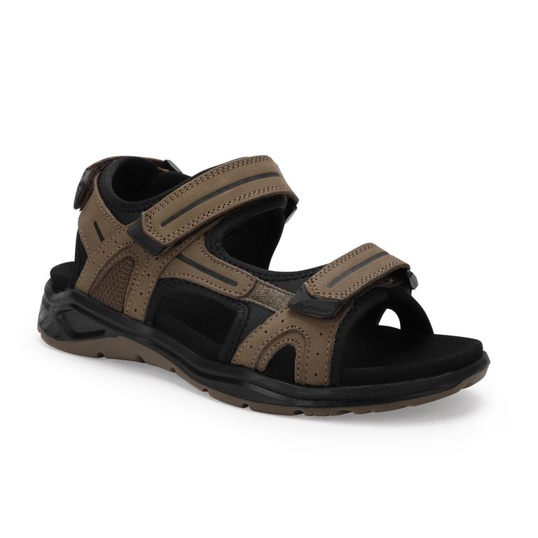 Sandalias Hombre Cuero Safari Café