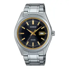 CASIO - Reloj Standard Analog Stainless Steel Black Dial Quartz MTP-B180D-1A2V Mens Watch