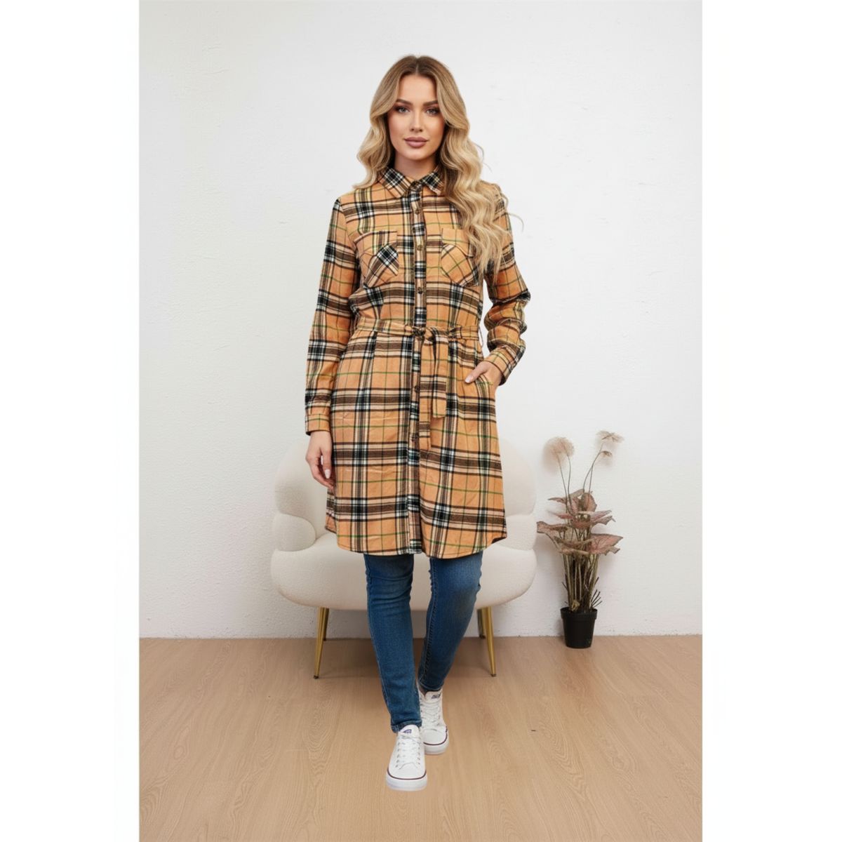 LIKE SHOP - Camisa Leñadora Mujer Blusón Manga Larga Gruesa Botones A1653