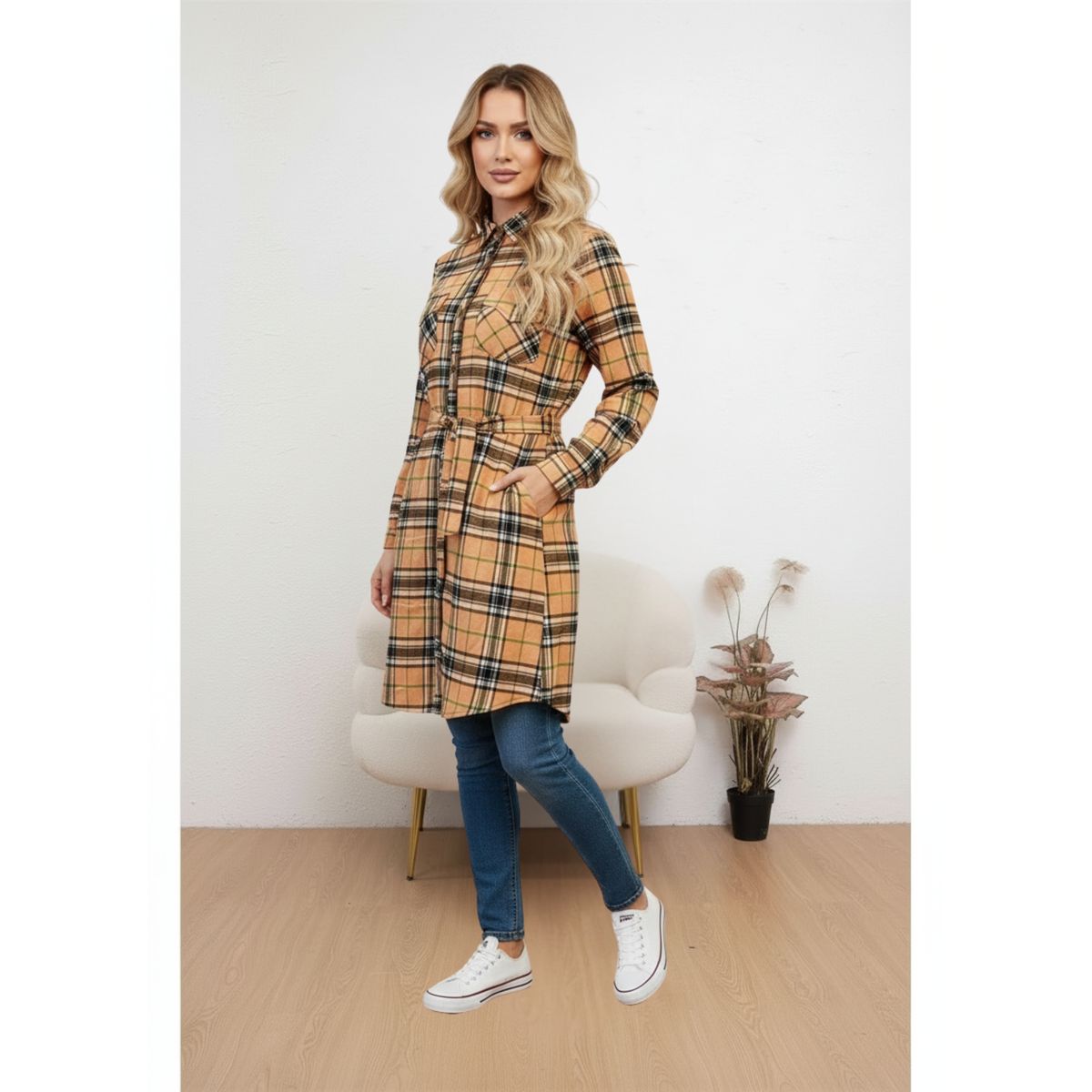 LIKE SHOP - Camisa Leñadora Mujer Blusón Manga Larga Gruesa Botones A1653