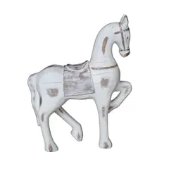 BROOKMAN - ADORNO CABALLO GRANADA POLIRESINA BLANCO 21X7,5X26CM