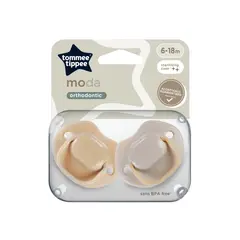 TOMMEE TIPPEE - CHUPETE DE SILICONA MODA 2 UNIDADES 6-18 MESES BEIGE