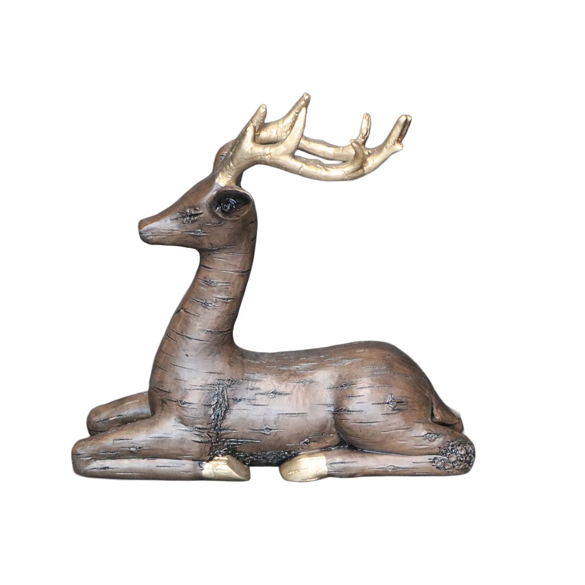 BROOKMAN - ADORNO VENADO BAMBI ACOSTADO POLIRESINA COÑAC 28 x 10 x 27 CM