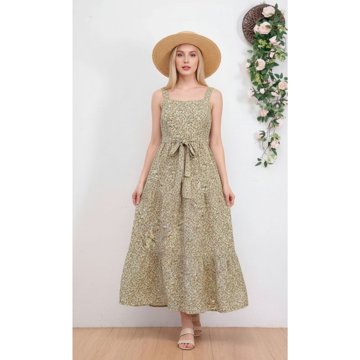 LIKE SHOP - Maxi Vestido Verano Largo Mujer Floral Pabilo A1092