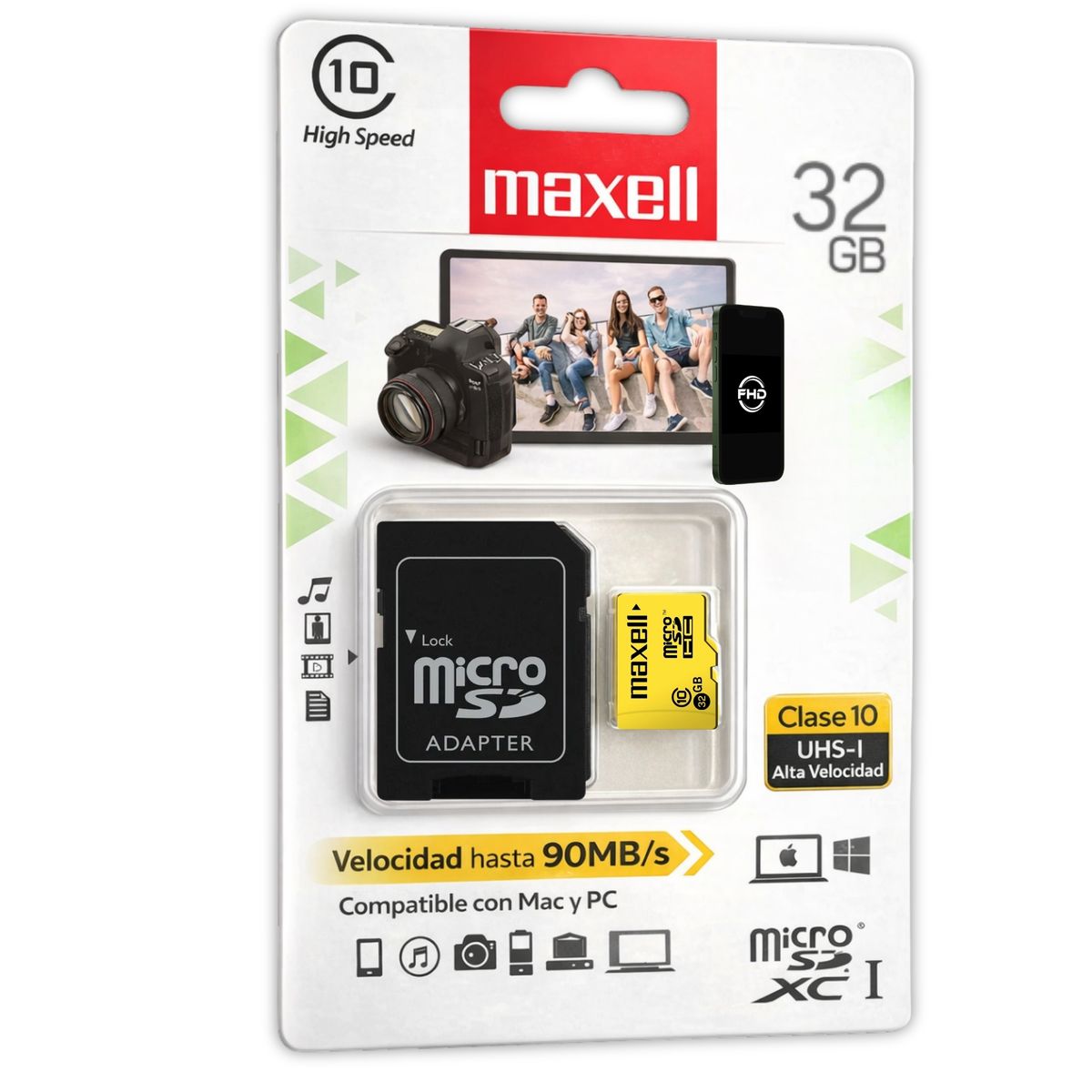 MAXELL - Memoria MicroSD Maxell 32GB Clase 10 High Speed UHS-1