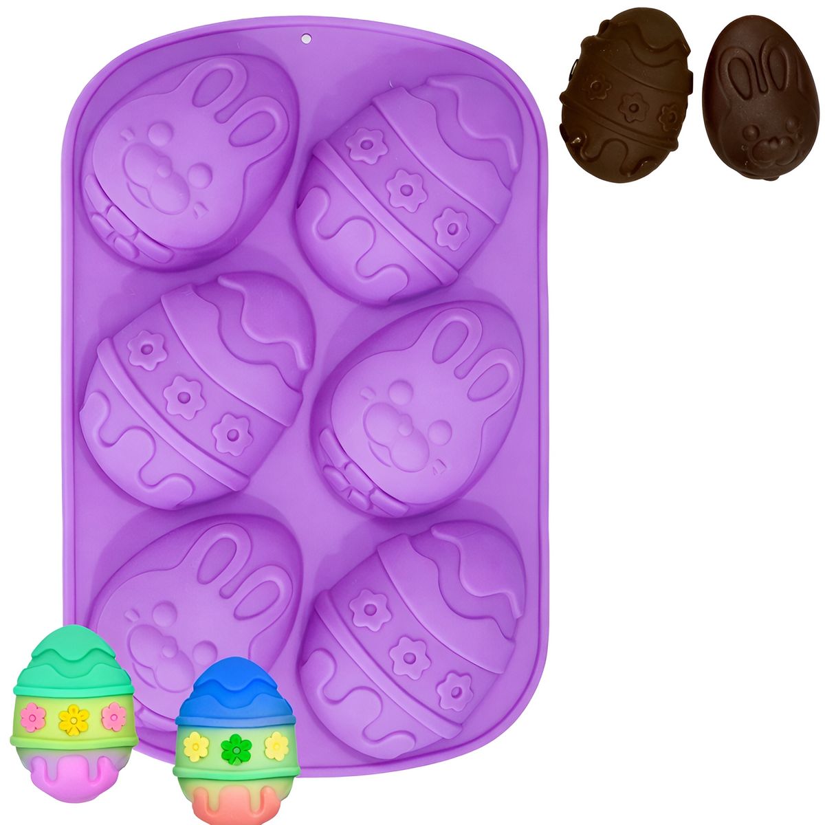 PASTELERIUSCL - Molde Silicona Huevos De Pascua Moldes Para Reposteria 3d Huevos Grandes Para Rellenar Molde Pascua