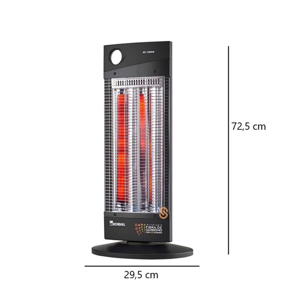 KENDAL - CALEFACTOR CON EFECTO LUMINOSO  FIBRA CARBONO NSB120K5 NEGRA
