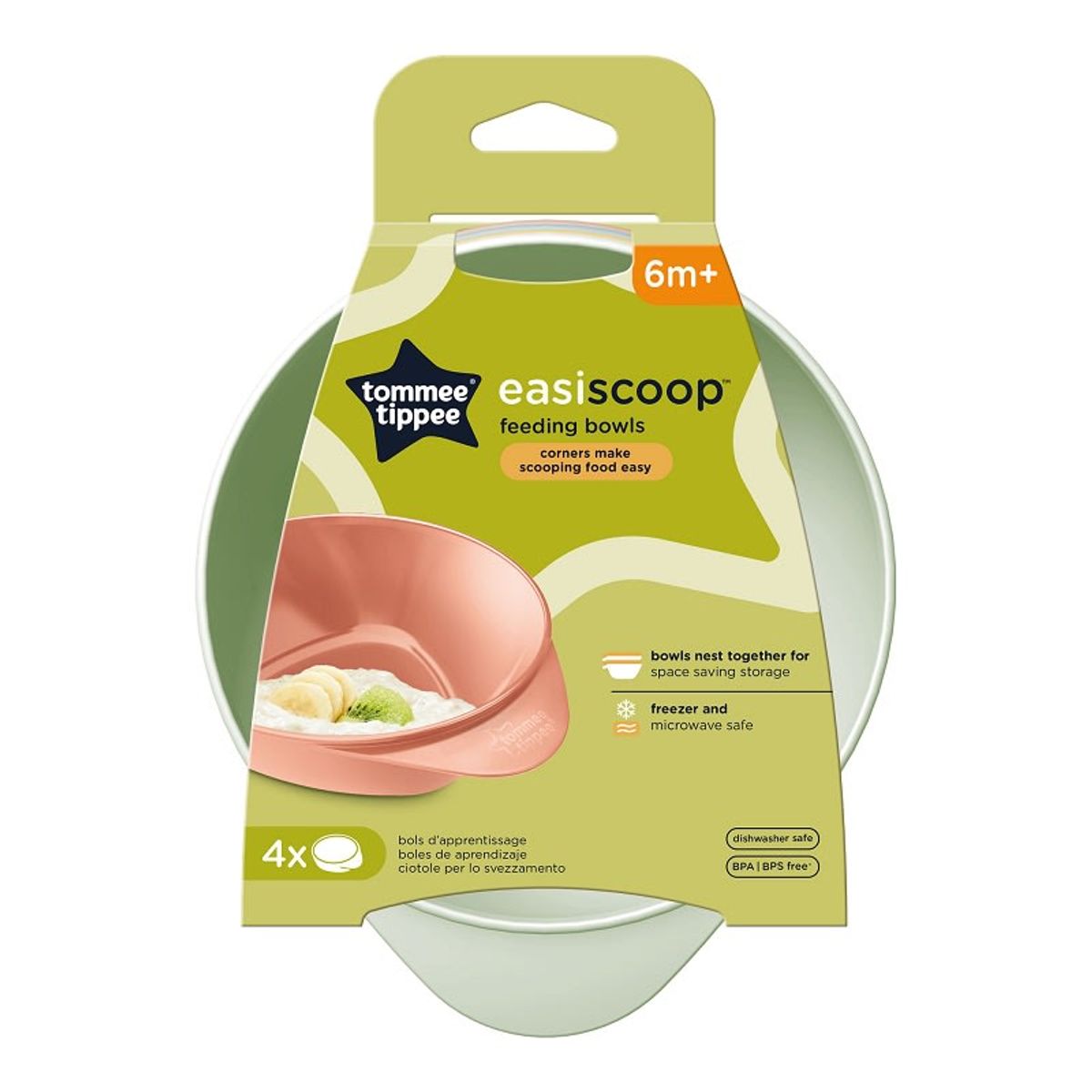 TOMMEE TIPPEE - PACK 4 BOWL POCILLOS PARA BEBÉ EASYSCOOP MULTICOLOR