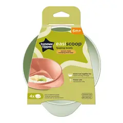 TOMMEE TIPPEE - PACK 4 BOWL POCILLOS PARA BEBÉ EASYSCOOP MULTICOLOR