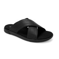 Sandalias Hombre Cruzadas De Cuero Hakuna-9-05 Negro