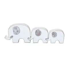 BROOKMAN - ADORNO FAMILIA 3 ELEFANTES POLIRESINA BLANCO 19 x 17 x 13,5 CM