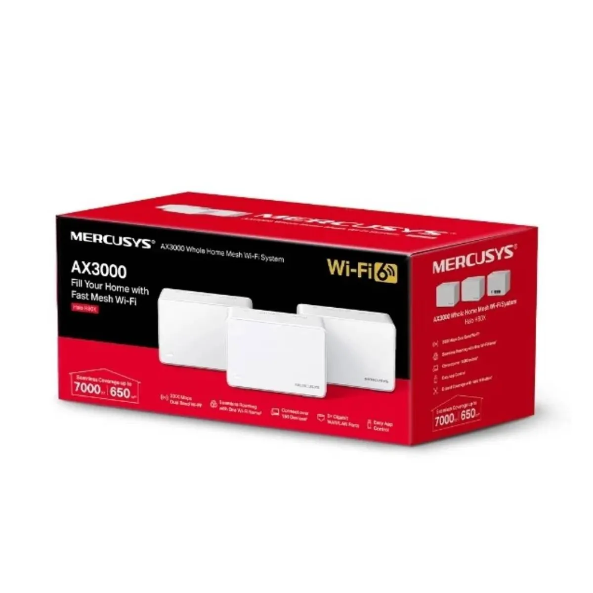 MERCUSYS - Sistema Mesh Mercusys Halo H80X AX3000 Wi-Fi 6 3-Pack