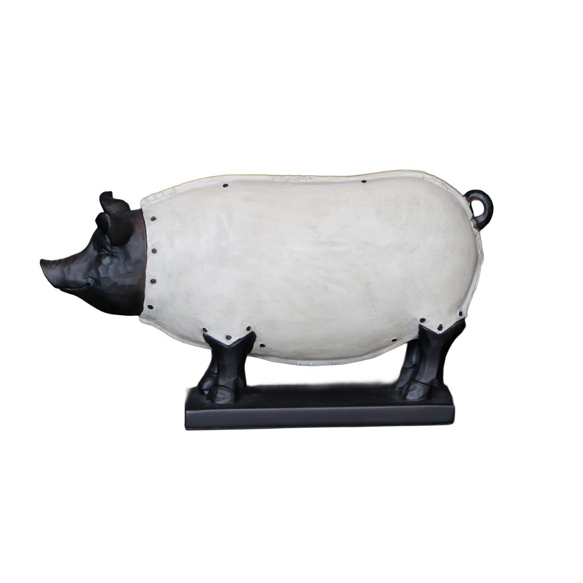 BROOKMAN - ADORNO CERDO PINKY POLIRESINA BLANCO 36 x 9,5 x 20 CM