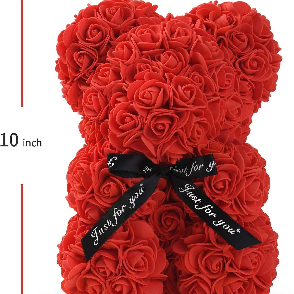 MOVI - Oso de Pétalos de Rosa Rojo  Regalo Romántico para San Valentín y Aniversarios