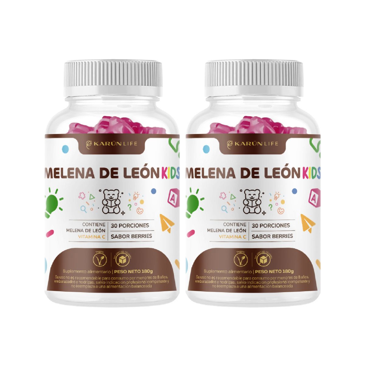 KARUNLIFE - Pack x2 Gomitas Melena de Leon Kids 120 Un Karun Life